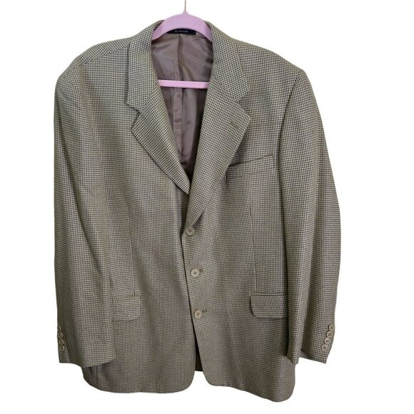 Gianfranco Ruffini Men's silk Blend Neutral Tweed 3 Button Sport Jacket Size 44R - Picture 1 of 8